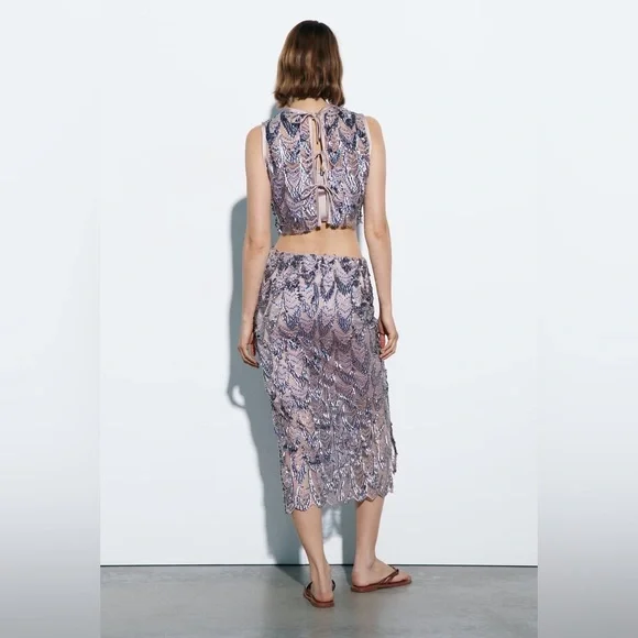 ZARA Bloggers Fav Sequin Skirt - Picture 5 of 16